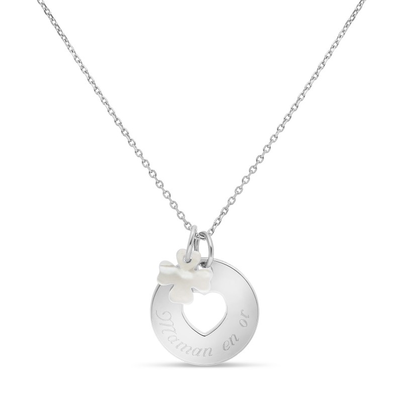 Collier je t'aime argent personnalisable