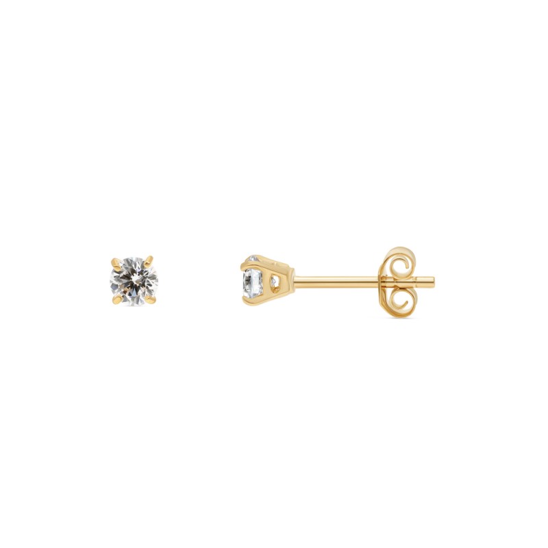 Boucles d'oreilles solitaire or