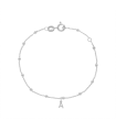 Bracelet lettre strass argent