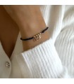 bracelet lettre strass or