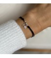 Bracelet lettre strass en argent